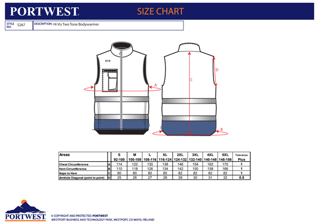 PORTWEST, Vestă termică Hi-Vis Two Tone, din poliester 300D Oxford, 190 g/mp, căptușeală termică 160 g/mp [3]