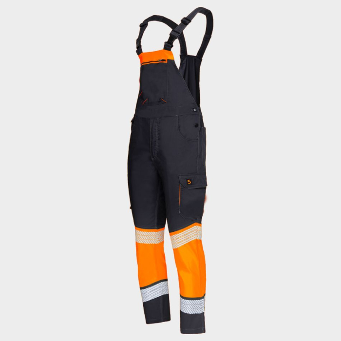 PRIMO LIGHT STRETCH, Pantaloni de lucru reflectorizanți cu pieptar, din tercot elastic, 210 g/mp [3]