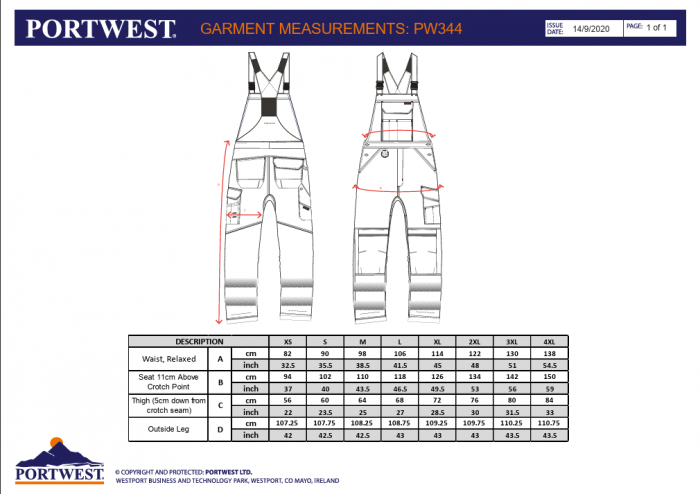 PW3 HI VIS BIB & BRACE, Salopeta cu pieptar din poliester si bumbac [3]