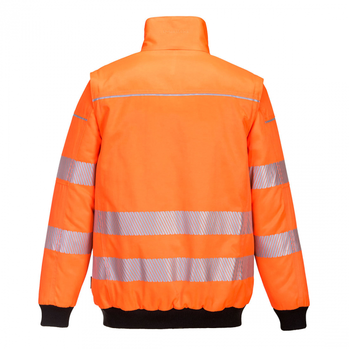 PW3 - 302, Jachetă 3 în 1 HI-VIS cu mâneci detașabile și fleece interior, din policoton, 240 g/mp, căptușeală interioară 60 g/mp, căptușeală detașabilă 280 g/mp [2]