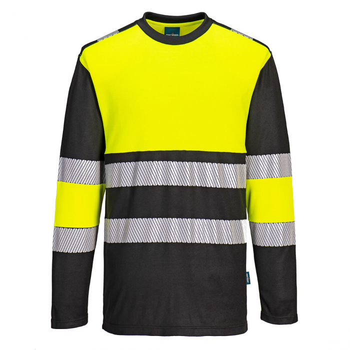 PW3 - 312, Tricou HI-VIS cu mânecă lungă din bumbac și poliester, 175 g/mp [1]
