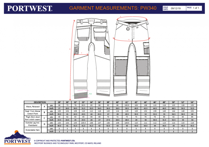 PW3 - 340 HI-VIS, Pantaloni de lucru din poliester si bumbac [3]