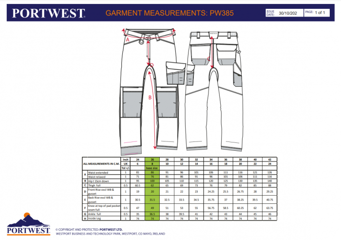 PW385, Pantaloni stretch HI-VIS pentru femei, din tercot și elastan, 245 g/mp [5]