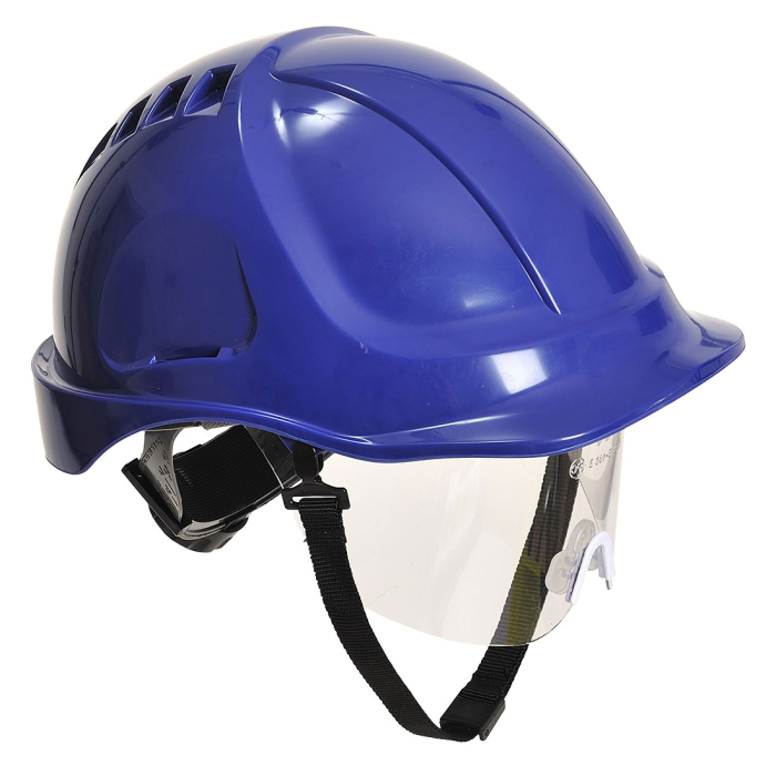 PW54 ENDURANCE PLUS, Cască de protecție electroizolantă cu vizieră retractabilă, calotă din ABS, suspensie textilă cu fixare în 6 puncte, reglare cu clichet, 446 g [2]
