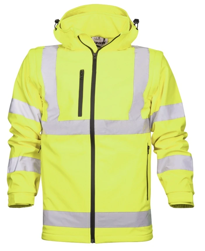 REF501/REF502, Jachetă HI-VIS softshell cu mâneci și glugă detașabile din poliester și spandex, căptușeală micro polar [2]