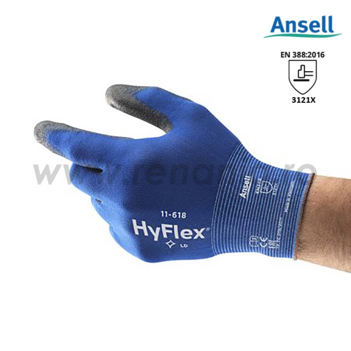 RENANIA HYFLEX 11-618, Mănuși de protecție mecanică din nailon, imersate în poliuretan [2]
