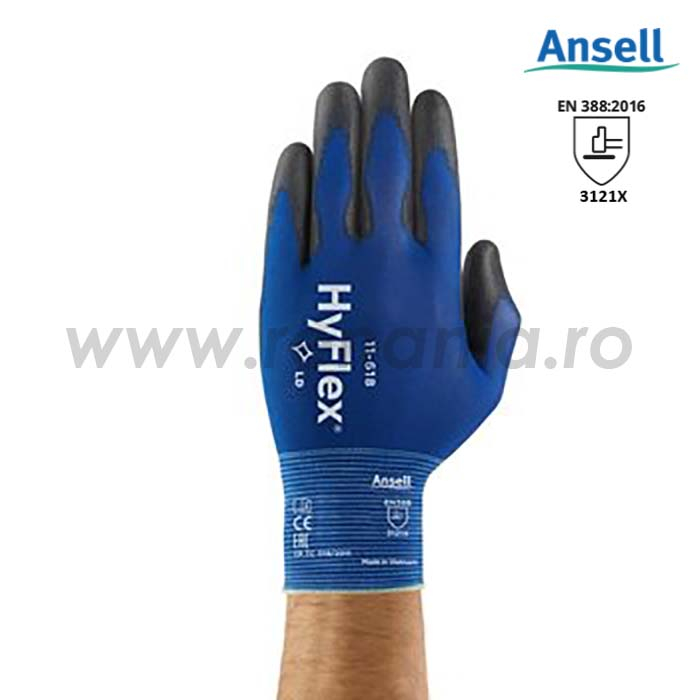 RENANIA HYFLEX 11-618, Mănuși de protecție mecanică din nailon, imersate în poliuretan [4]