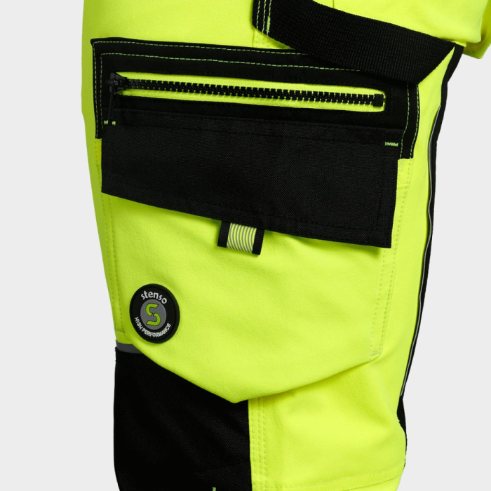 REVOLT HV 4 STRETCH, Pantaloni cu pieptar de înaltă vizibilitate din poliester 100%, stretch mecanic, 280 g/mp, Clasa 2 [5]