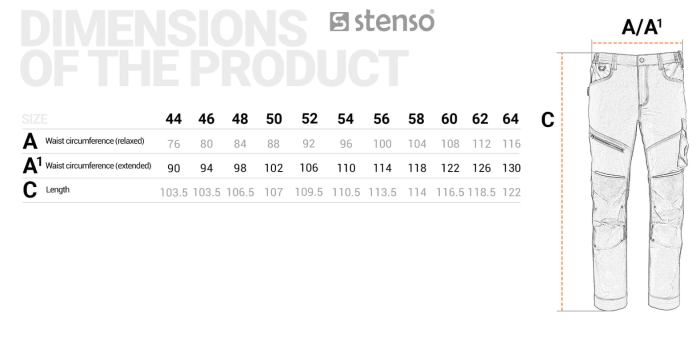 REVOLT 4STRETCH, Pantaloni de lucru din bumbac 57%, poliester 40% și spandex 3%, 240 g/mp [8]