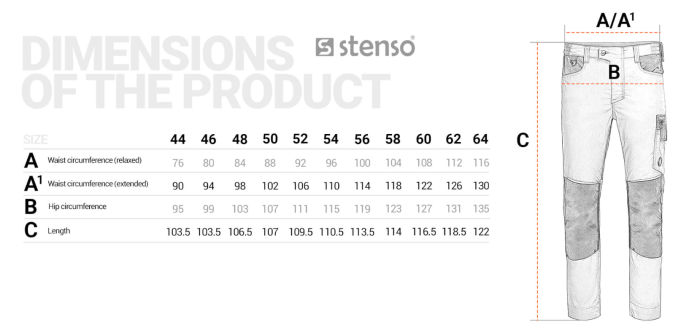 REVOLT RIPSTOP STRETCH, Pantaloni de lucru din poliester 36%, bumbac 20% și T400 44%, țesătură ripstop, 220 g/mp [6]