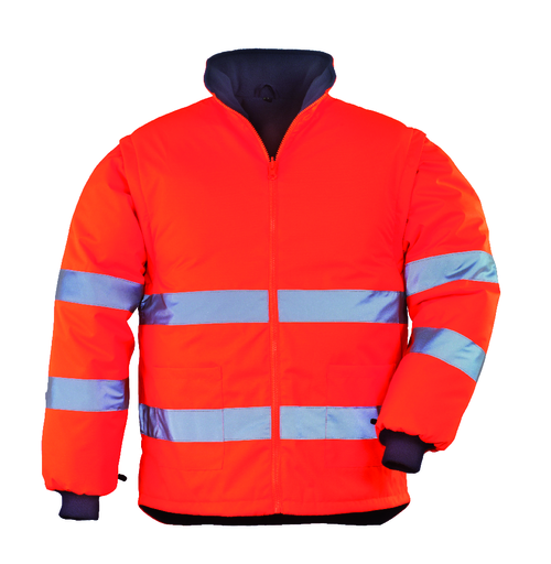 ROADWAY 4 IN 1, Jachetă HI VIS de iarnă, 4 in 1, din poliester Oxford 300D si PU, 280 g/mp, căptușeală termică, 160 g/mp [6]