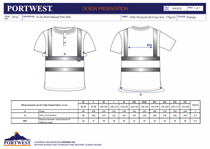 RT22 Hi-Vis RIS, Tricou Polo din poliester [3]