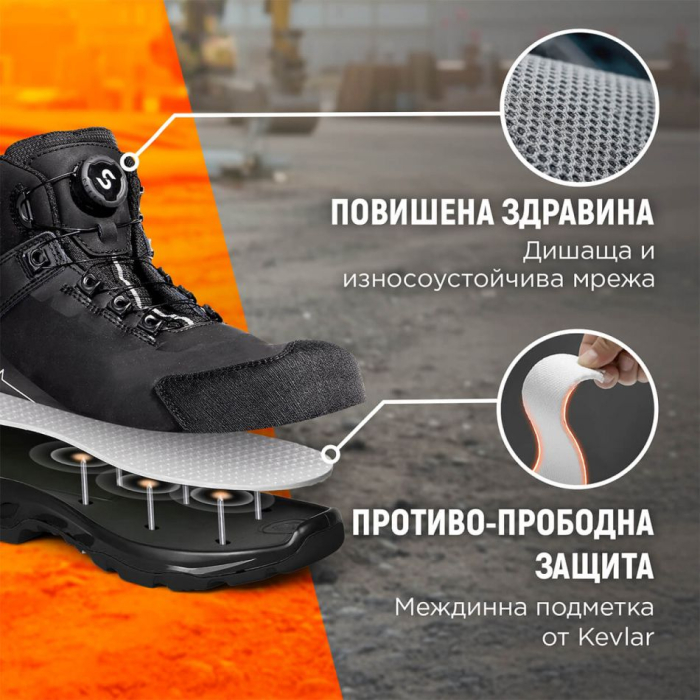 RULER MID S3S, Bocanci de protecție din piele nubuck, bombeu fibra sticla, talpă PU/TPU [2]
