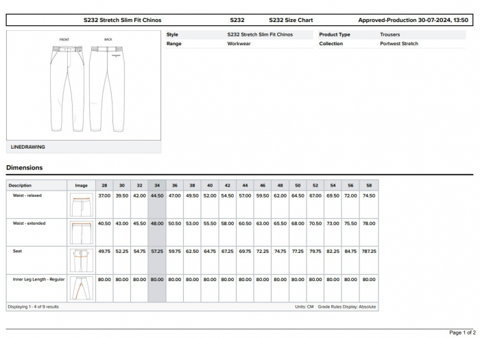 S232, Pantaloni în talie din bumbac elastic Kingsmill Stretch, 255 g/mp [3]