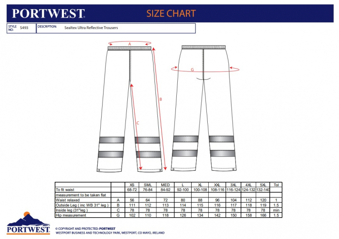 SEALTEX ULTRA - S493 - Pantaloni Reflectorizanți Sealtex Ultra, din poliester tricot cu strat superior din poliuretan, 185 g/mp [3]