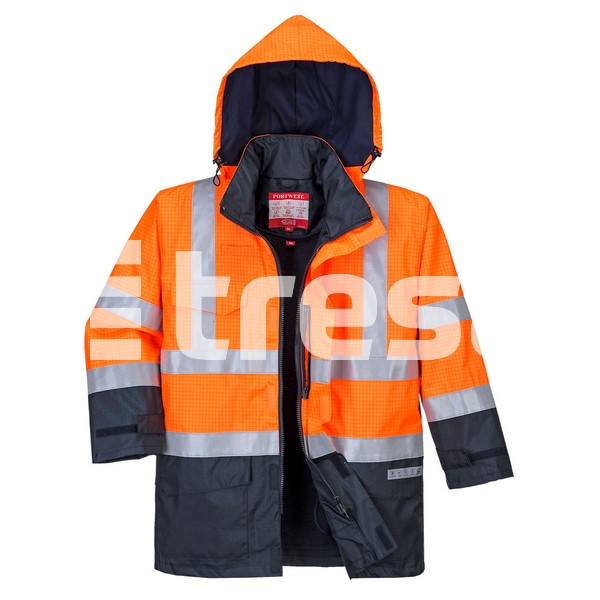 PORTWEST BIZFLAME S779 HiVis, Jachetă multirisc din poliester și fibră carbon antistatică (ESD), 250 g/mp, căptușeală termică 170 g/mp [3]
