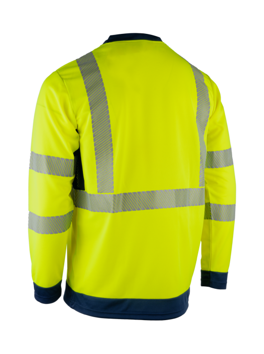 SOMO, Tricou HI-VIS cu mâneci lungi din tricot bird-eye reciclat GRS, 150 g/mp [2]