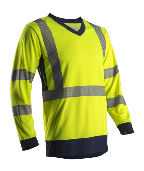 SUNO, Tricou hi-viz cu mâneci lungi, din tricot Bird-Eye 100% poliester, 140 g/mp, protecție UV UPF 50+ [4]