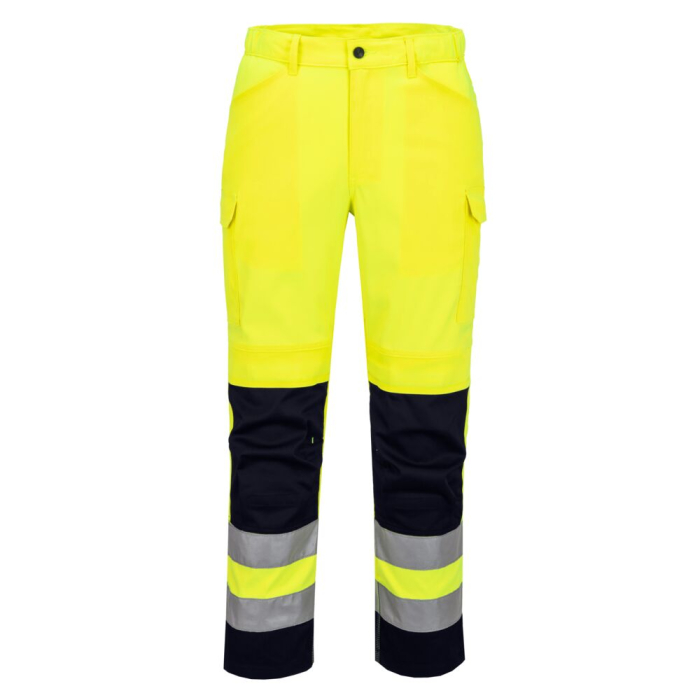 T143, Pantaloni de lucru HI-VIS din 65% poliester, 33% bumbac și 2% elastan, 190 g/mp [2]