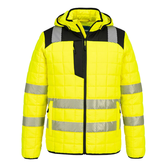 T165, Jachetă de iarnă HI-VIS matlasată cu glugă detașabilă din 100% poliester, țesătură ripstop, 85 g/mp [2]