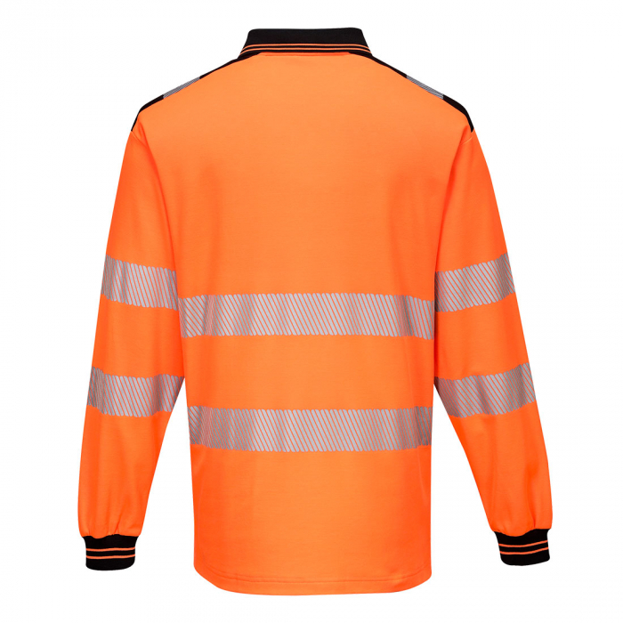 T184 PW3 HI-VIS, Tricou polo L / S din bumbac si poliester, cu maneca lunga [2]