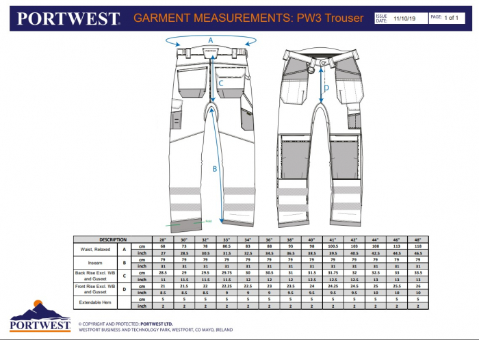T501, Pantaloni în talie Holster HI-VIS din poliester și bumbac Titanmill™ Plus, 300 g/mp [3]