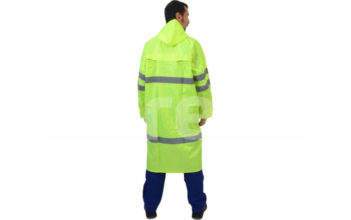 TRINIDAD / TOBAGO, Pelerină HI-VIS cu glugă încorporată. din poliester Oxford și membrană PVC, lungime 130 cm [6]