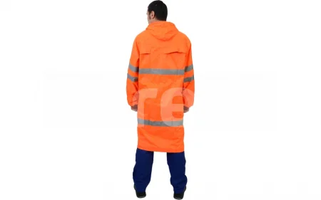 TRINIDAD / TOBAGO, Pelerină HI-VIS cu glugă încorporată. din poliester Oxford și membrană PVC, lungime 130 cm [9]