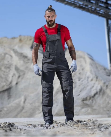 URBAN, Pantaloni cu pieptar din poliester, bumbac stretch și cordura, 270 g/mp [43]