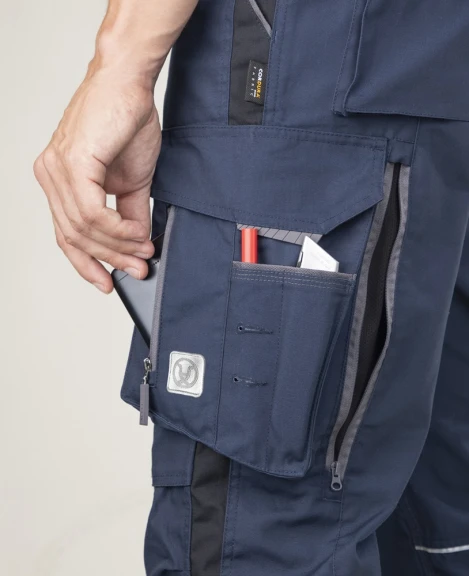 URBAN, Pantaloni cu pieptar din poliester, bumbac stretch și cordura, 270 g/mp [5]
