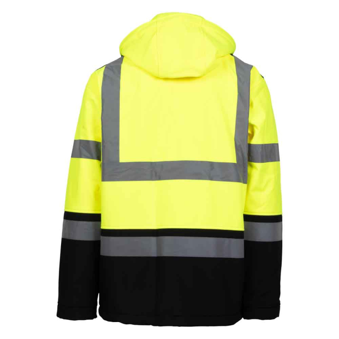 VIZLITE, Jachetă softshell de vizibilitate cu glugă detașabilă din poliester, 310 g/mp, strat interior din microfleece [2]