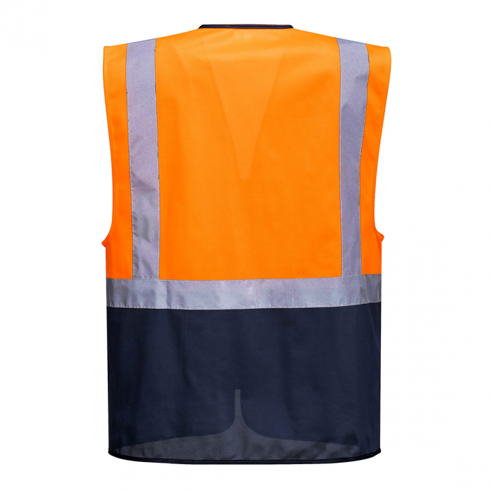 WARSAW EXECUTIVE, Vestă HI VIS bicoloră din poliester 125 g/mp, cu buzunare [7]
