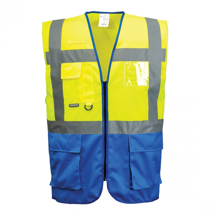 WARSAW EXECUTIVE, Vestă HI VIS bicoloră din poliester 125 g/mp, cu buzunare [3]