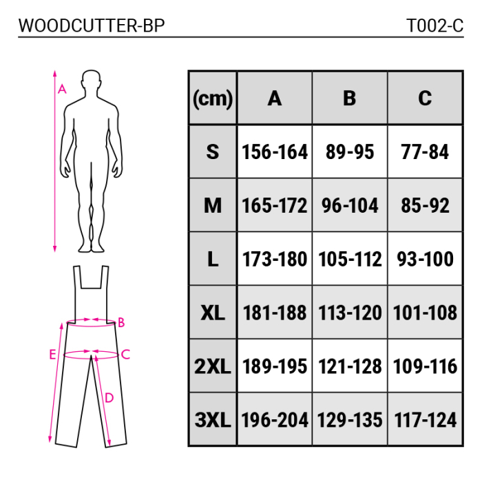 WOODCUTTER-BP, Pantaloni de lucru cu pieptar din tercot, 110 g/mp [2]