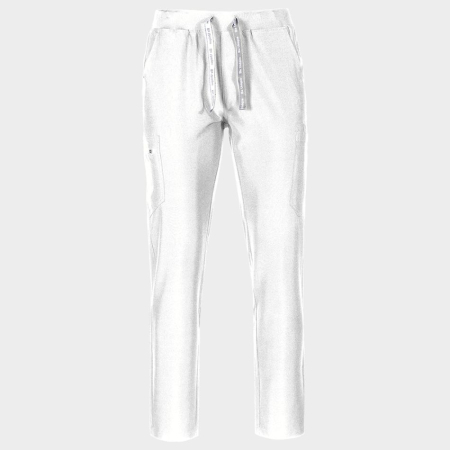 Pantaloni în talie - NOBBY STRAIGHT WHITE, Pantaloni medicali unisex din poliester 94% și elastan 6%, 170 g/mp