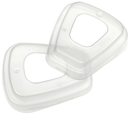 Accesorii protectie respiratorie - 3M 501, Capac pentru prefiltre din polipropilenă, compatibil cu prefiltre seria 5000 și filtre seria 6000 [set 2 bucăți]