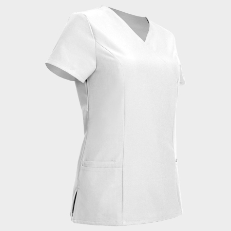 NOBBY WHITE, Tunică medicală pentru femei din poliester 94% și spandex 6%, 170 g/mp [1]