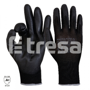 Mănuși de protecție - SENSOR BLACK, Manusi din naylon, cu imersie de poliuretan