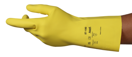 Protecție chimică si biologică - ECONOHANDS PLUS C624, Mănuși de protecție chimică din cauciuc din latex natural, căptușite cu bumbac plușat, lungime 300 mm, grosime 0,35 mm