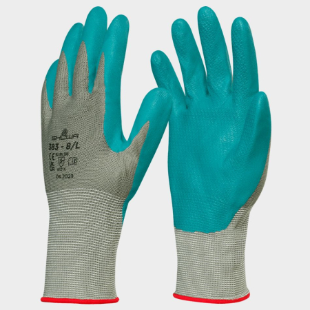 PROTECȚIA MÂINILOR - 383, Mănuși de protecție mecanică imersate în nitril, biodegradabile, fără latex