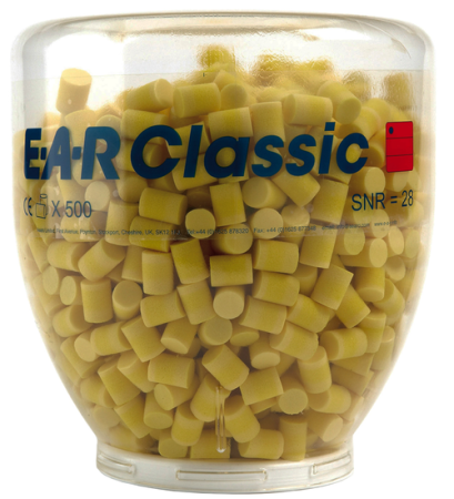 PROTECȚIE AUDITIVĂ - 3M EAR CLASSIC, Bulă dozatoare One Touch cu 500 perechi dopuri urechi