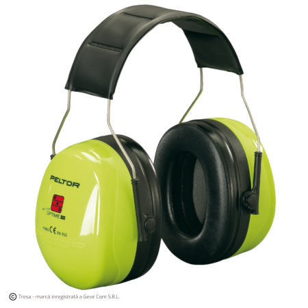 Antifoane externe - 3M PELTOR OPTIME III H540A461GB, Antifoane externe cu bandă de susținere ajustabilă, vizibilitate mărită, 33 dB