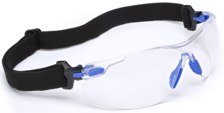 PROTECȚIA OCHILOR - 3M SOLUS 1000, Ochelari protecție policarbonat, antiabraziune/antiaburire Scotchgard, albastru/negru, kit curea