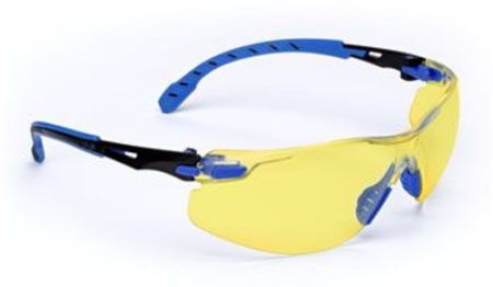 PROTECȚIA OCHILOR - 3M SOLUS 1000, Ochelari protecție policarbonat, antiabraziune/antiaburire Scotchgard, albastru/negru, lentile galbene
