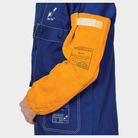 Mânecuțe Ignifuge - WELDAS 44-2321, Mânecuțe de sudură din piele de vită, cu cusături Kevlar