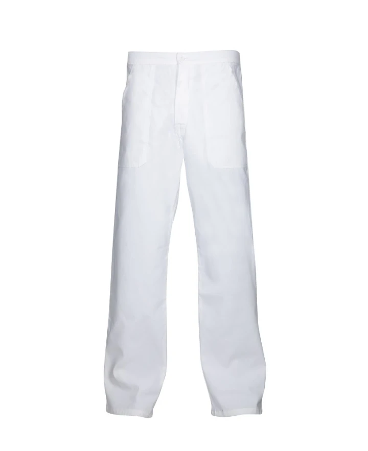 Pantaloni standard - SANDER, Pantaloni de lucru din bumbac 190 g/mp, albi