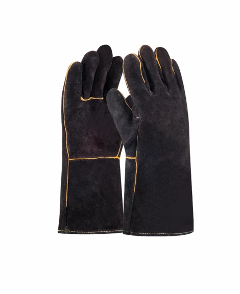 Protecție sudură - 4MIG BLACK, Mănuși de sudură din piele bovină despicată (șpalt)