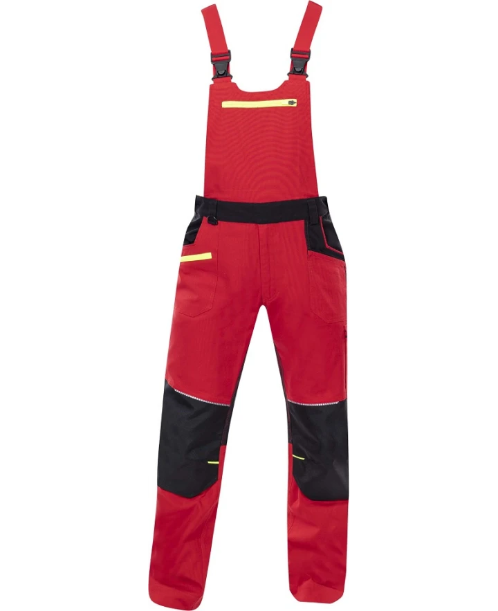 Pantaloni cu pieptar - 4XSTRETCH, Pantaloni cu pieptar de lucru din bumbac și elastan Amalytton®, 250 g/m²