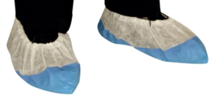 UNICĂ FOLOSINȚĂ - MO45250, Acoperitori Încălțăminte din Polipropilenă cu Talpă Polietilenă Antiderapantă, 40 g/m², Alb/Albastru [50 buc./cutie]