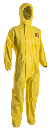 UNICĂ FOLOSINȚĂ - COVERCHEM 3X60, Combinezon de Protecție Chimică Tip 3b/4b/5b/6b, din Polietilenă Filmată, 90 g/m², Antistatic, Galben